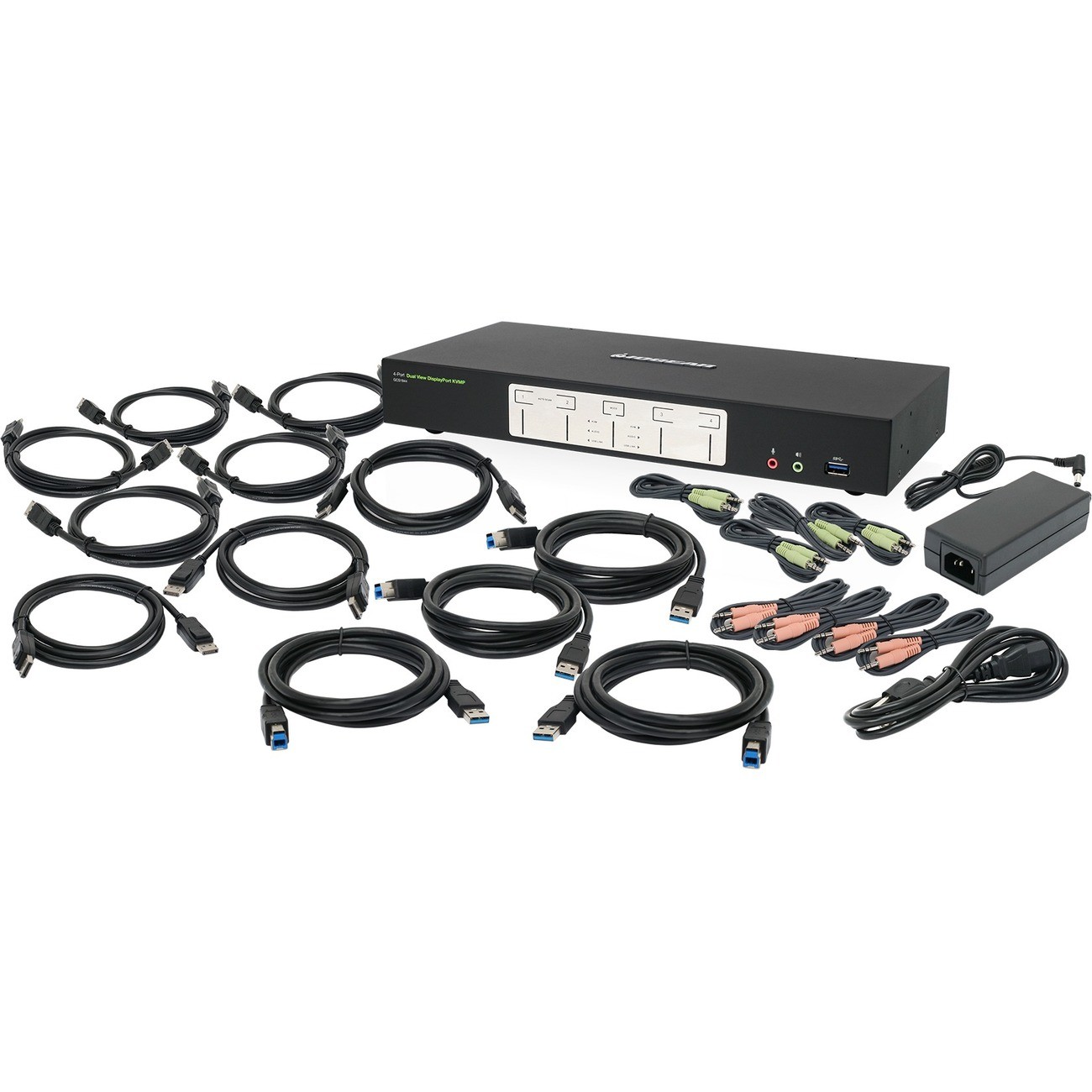 IOGEAR GCS1944 4-Port 4K Dual View KVMP w/ USB 3.0 Hub