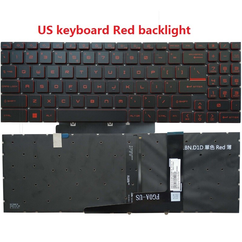 For MSI Sword 17 A11UD A11SC A12UD A12UE A12V A13V A13UDX US keyboard Backlit