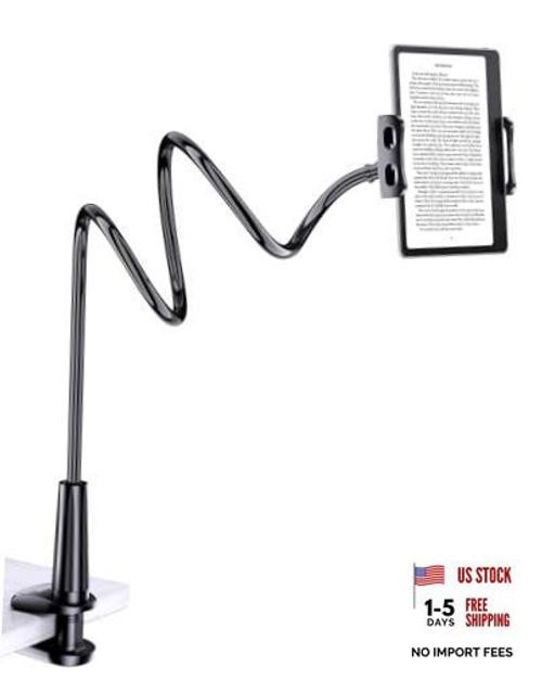 Gooseneck Kindle&Tablet Holder for Bed Hands-Free Reading on Bed Black