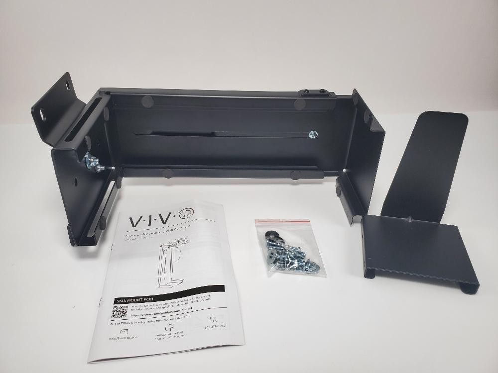 IVO Adjustable Under Desk Wall PC Mount CPU Holder Swivel Lock Black MOUNT-PC01