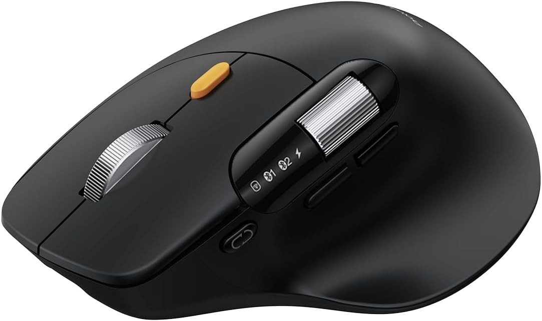 ProtoArc Ergonomic Bluetooth Mouse EM25 USB-C Wireless Bluetooth 2.4 GHZ -Black-
