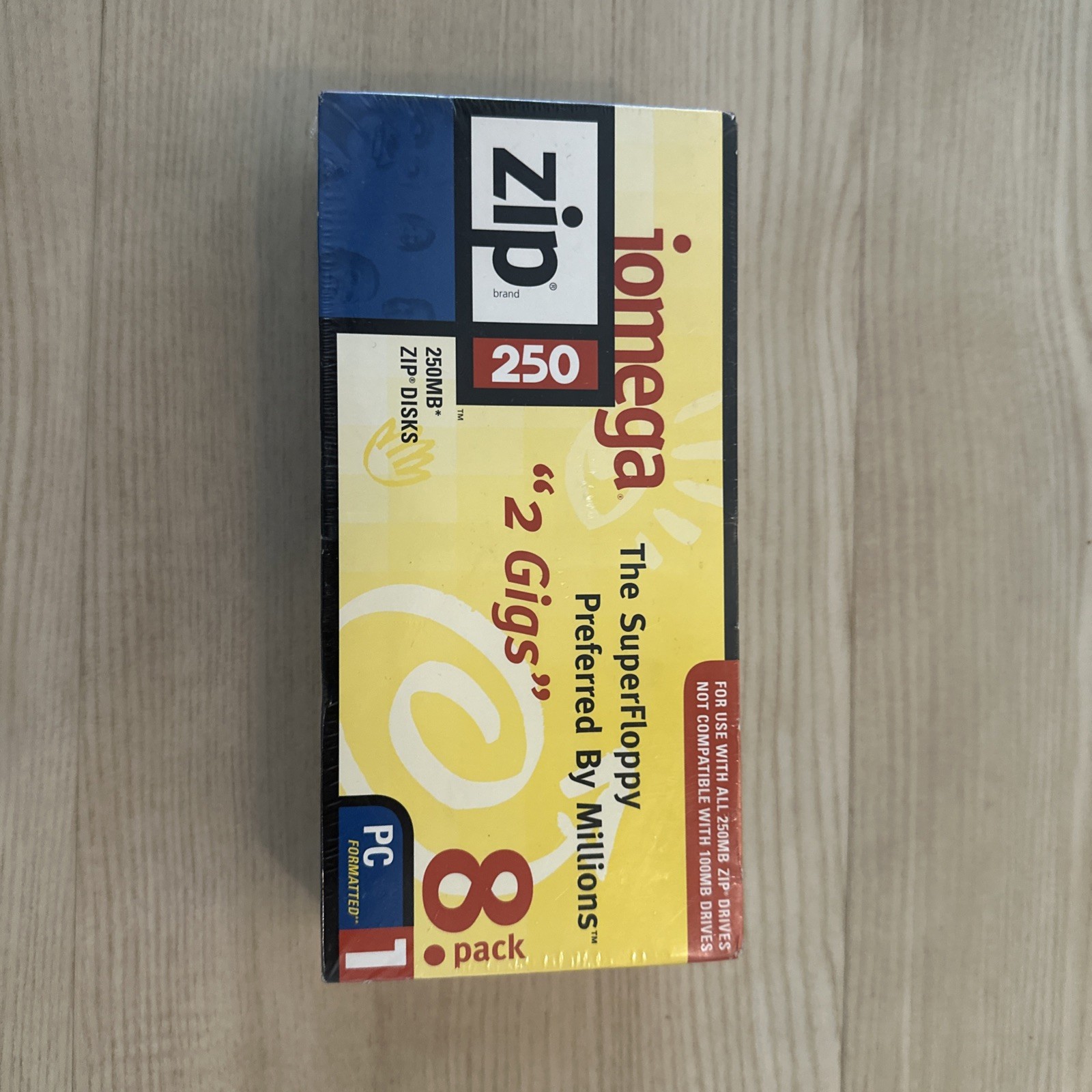 NEW iOmega 250MB Zip Disks 8 Pack PC Formatted