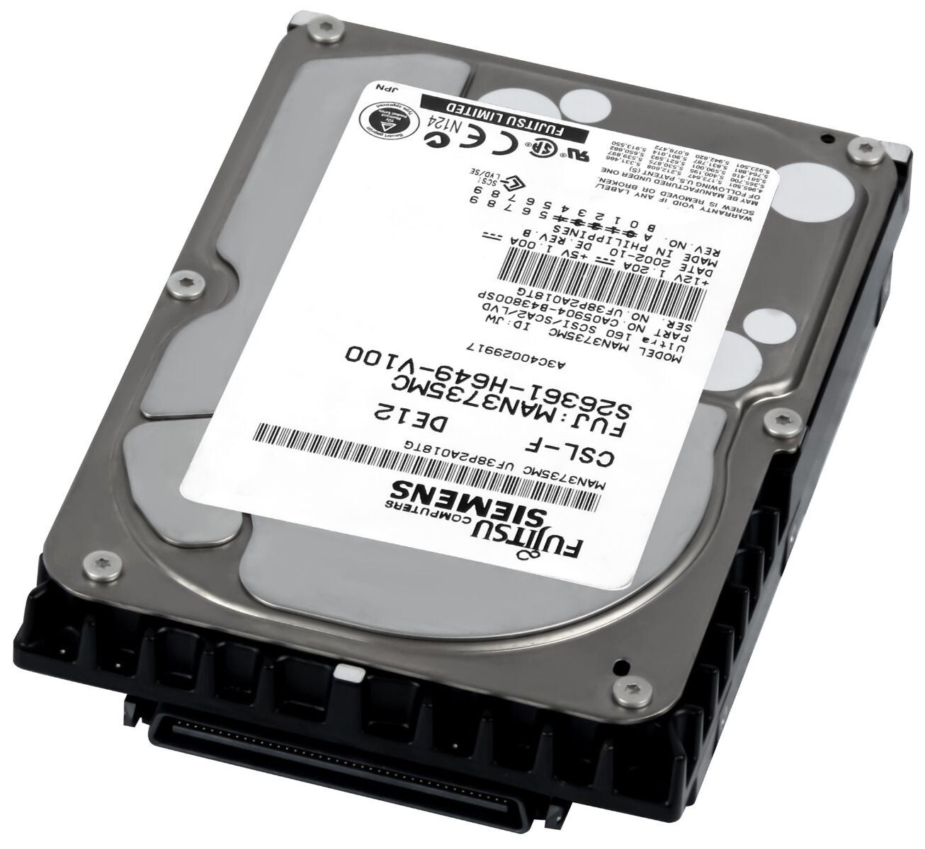 HARD DRIVE FUJITSU A3C40029917 MAN3735MC 73GB 10000RPM 8MB SCSI U160 3.5'' inch