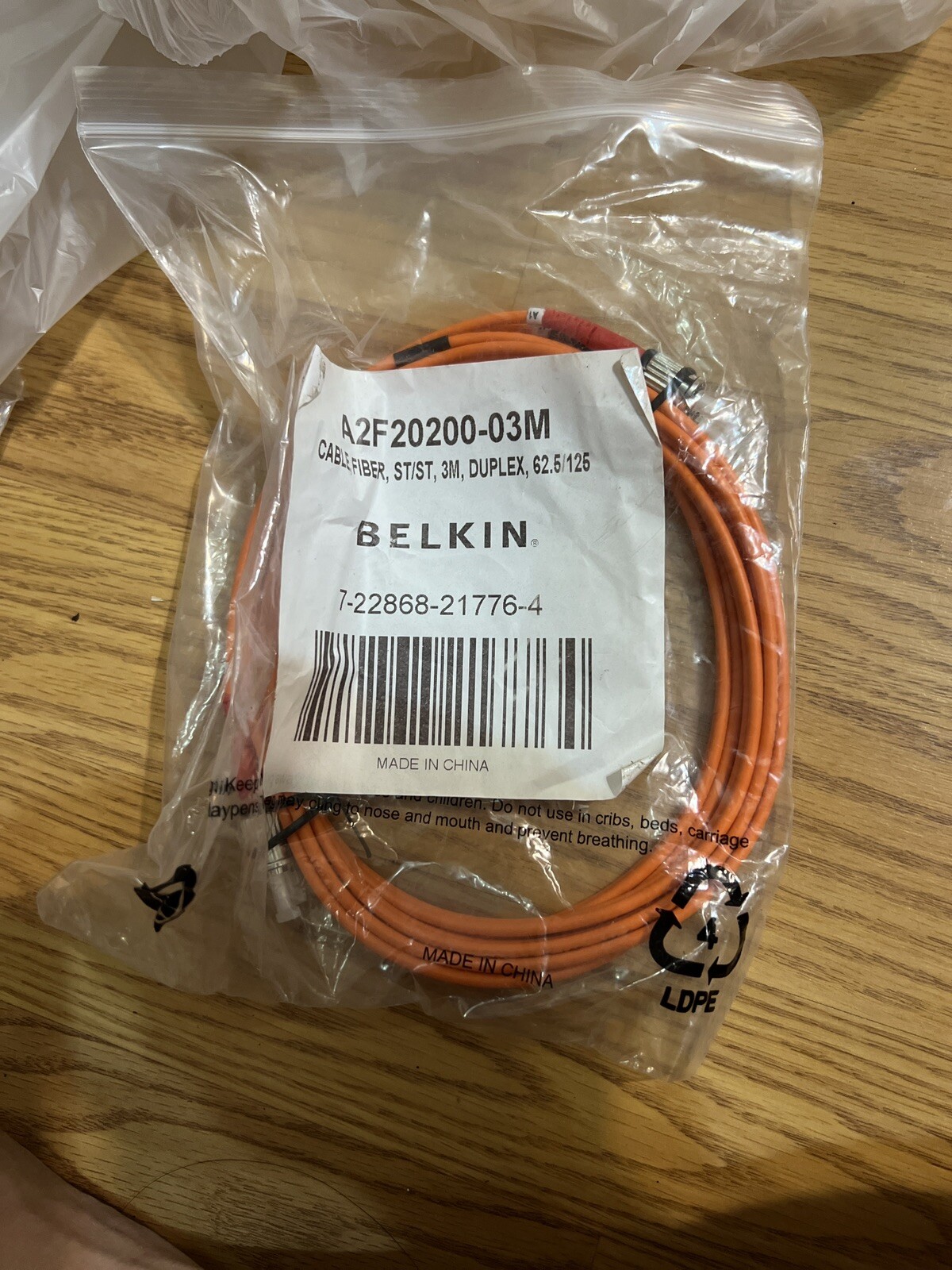 Belkin F2F202L0-02M 2-Meter Multimode Duplex ST-LC Fiber Patch Cable
