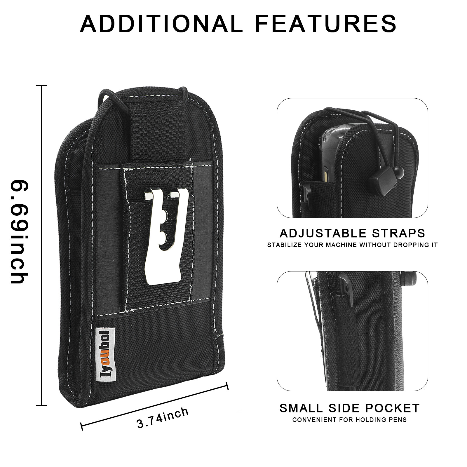Nylon Scanner Holster w/ Belt Clip bag for Zebra MC659B MC67 MC55A0 MC5590 USA