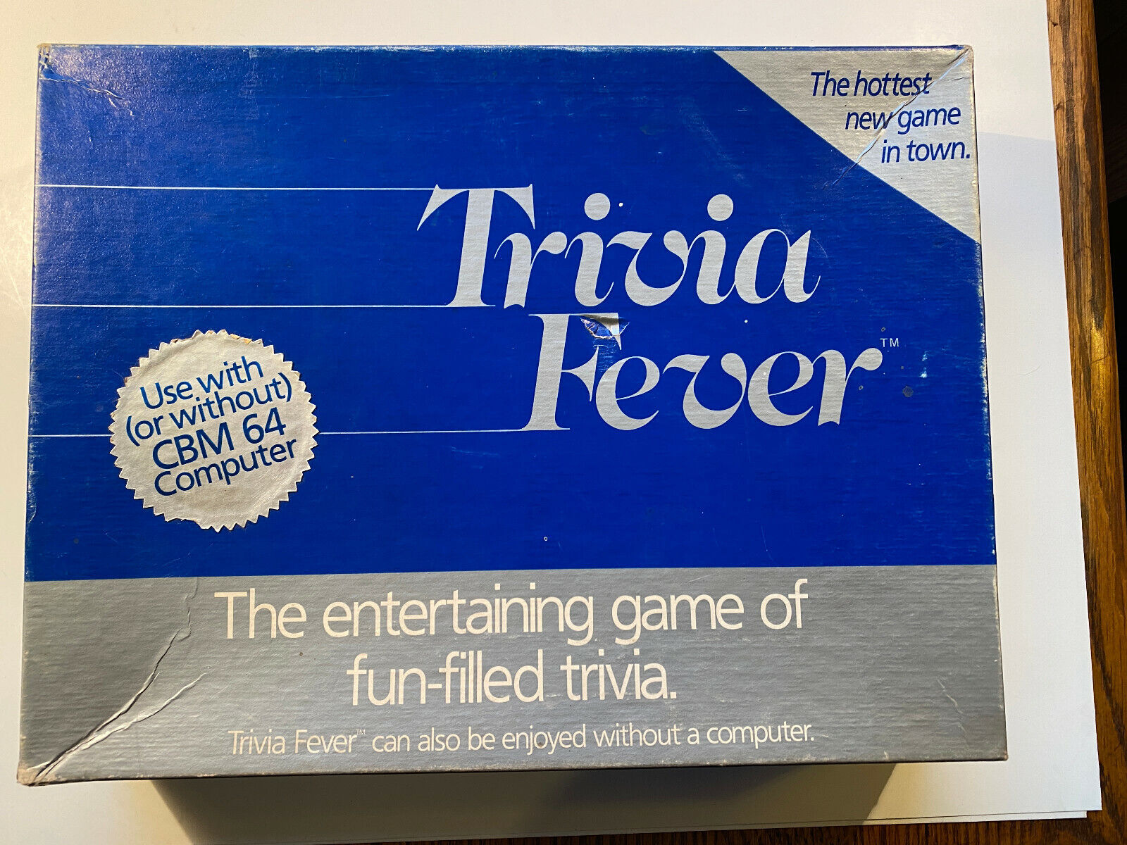 C64 TRIVIA FEVER 1984 Commodore 64 Video Game Box and inserts only No Disks