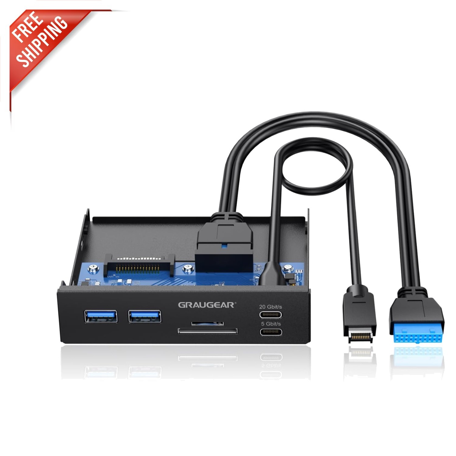 Compact 3.5-Inch USB Hub with Card Reader and 20Gbps Capacity - Easy Install