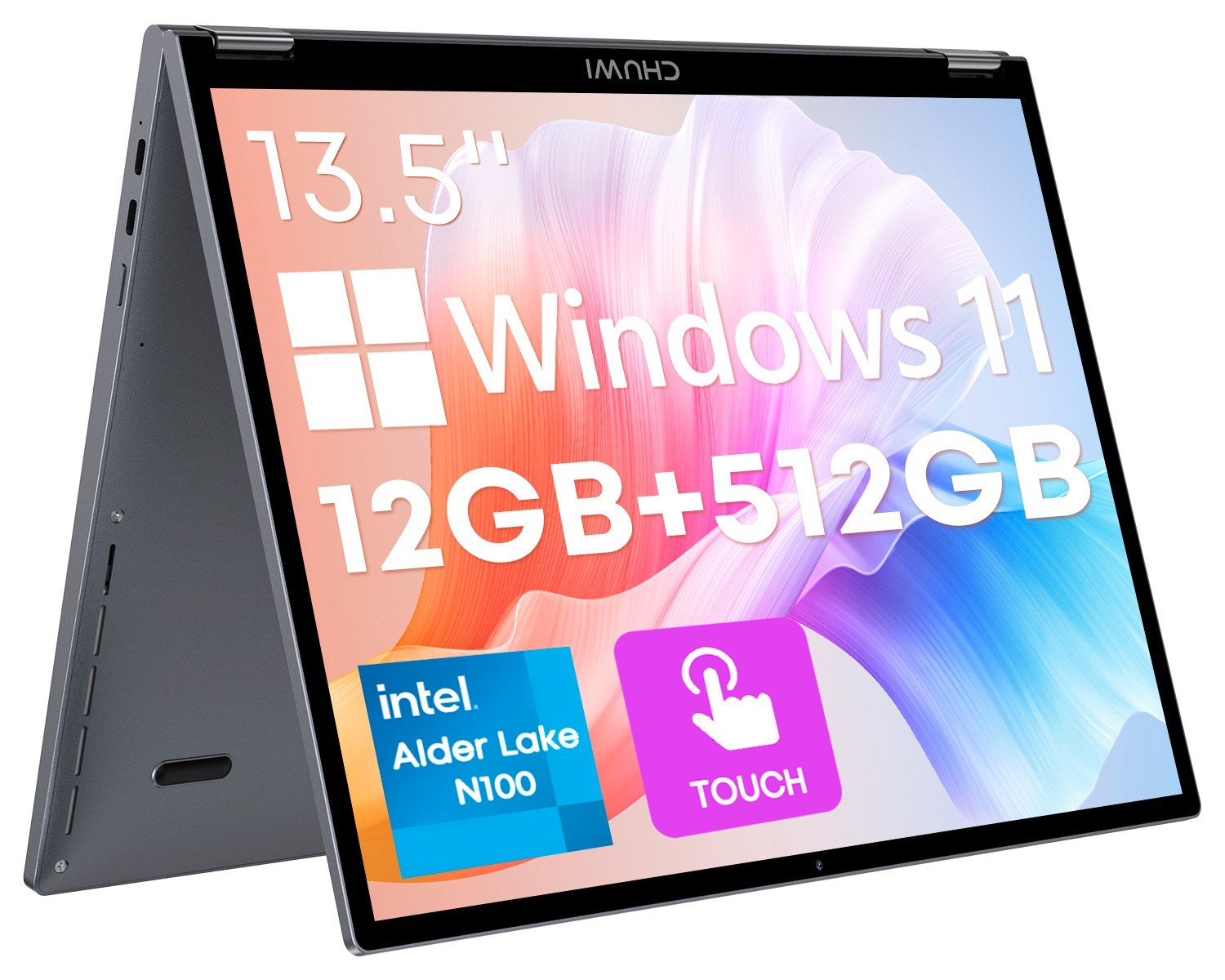 CHUWI FreeBook 13.5" Touch Laptop Intel N100  12GB LPDDR5 512GB SSD Windows 11