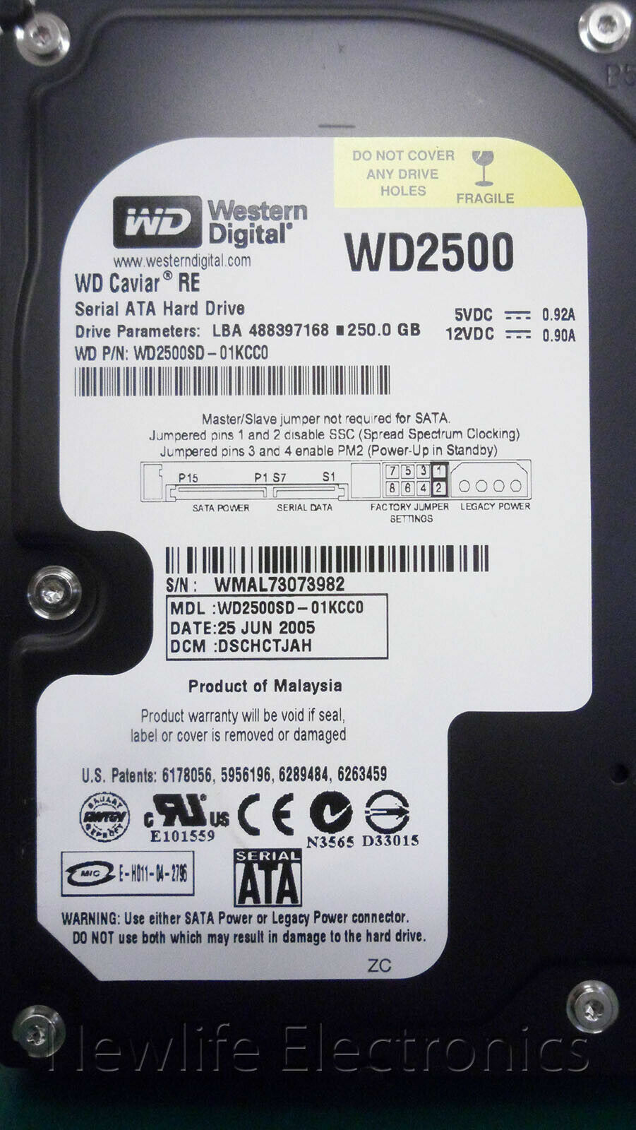 Western Digital Caviar 250GB 7,200 RPM 3.5 in. SATA HDD WD2500SD-01KCC0
