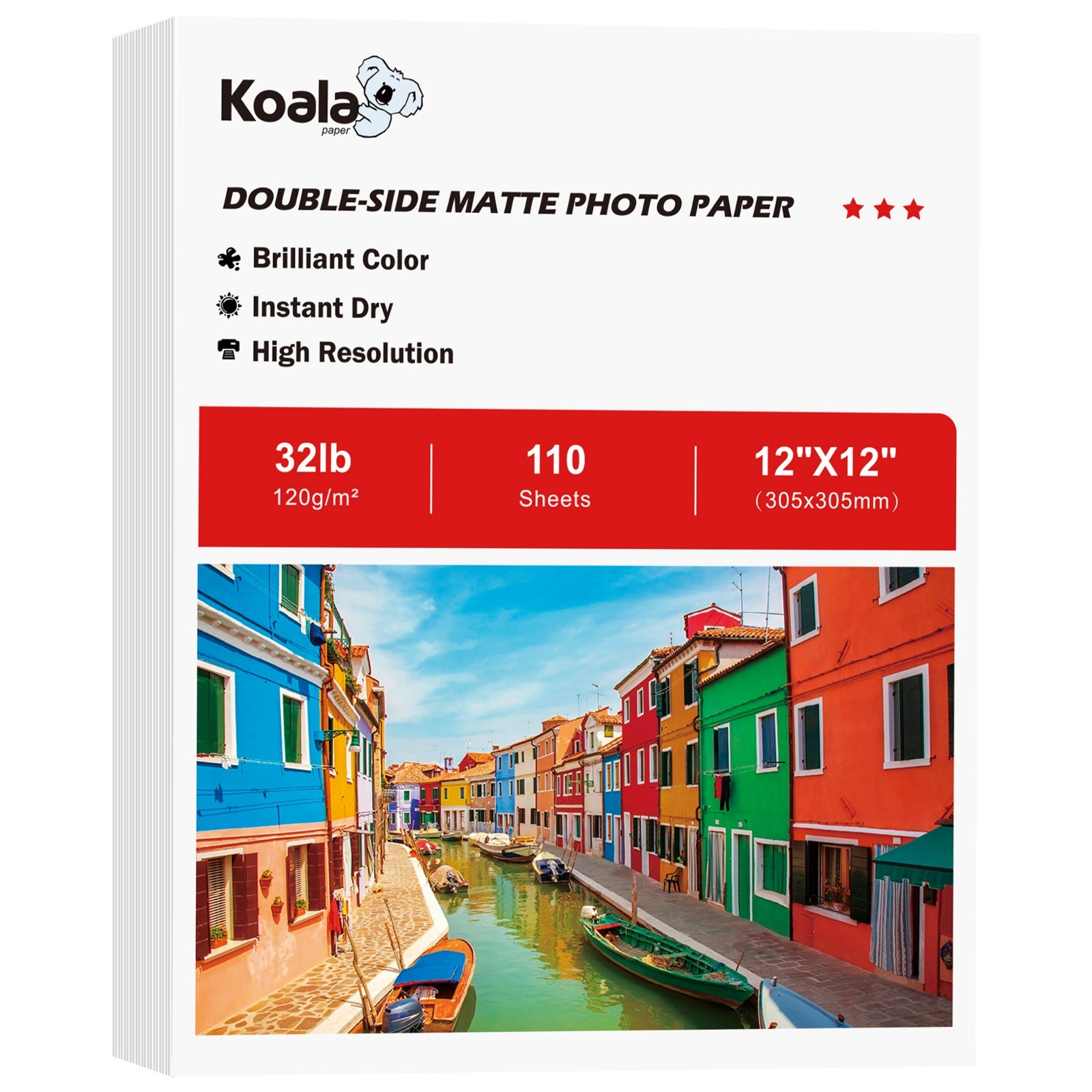 Lot KOALA Double-sided Matte Paper 32lb 120g 12"x12" for Inkjet + Laser Printer