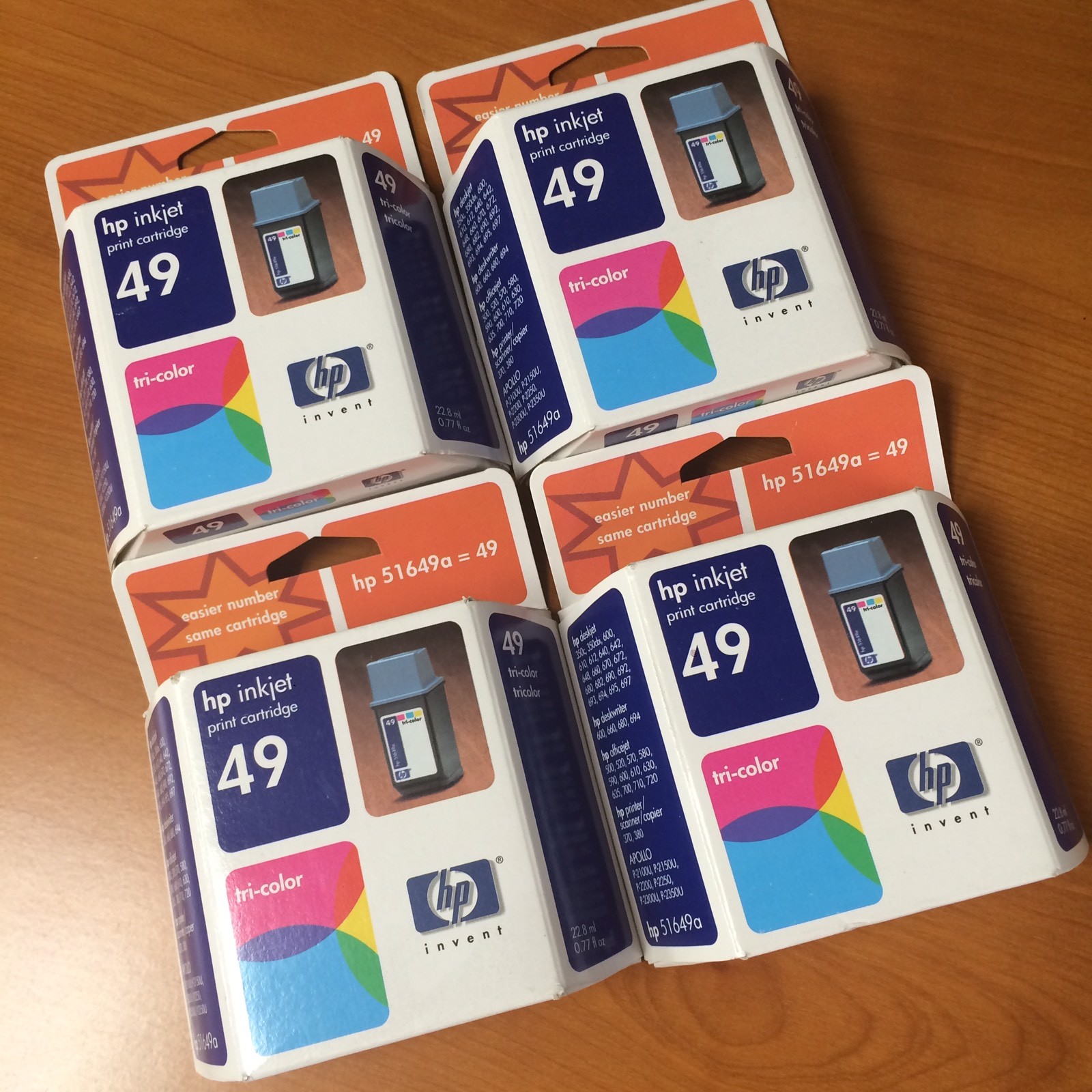 Genuine HP49 Tri-Color 51649A  Ink Cartridge Deskjet 49A lot of 4pcs 4x 