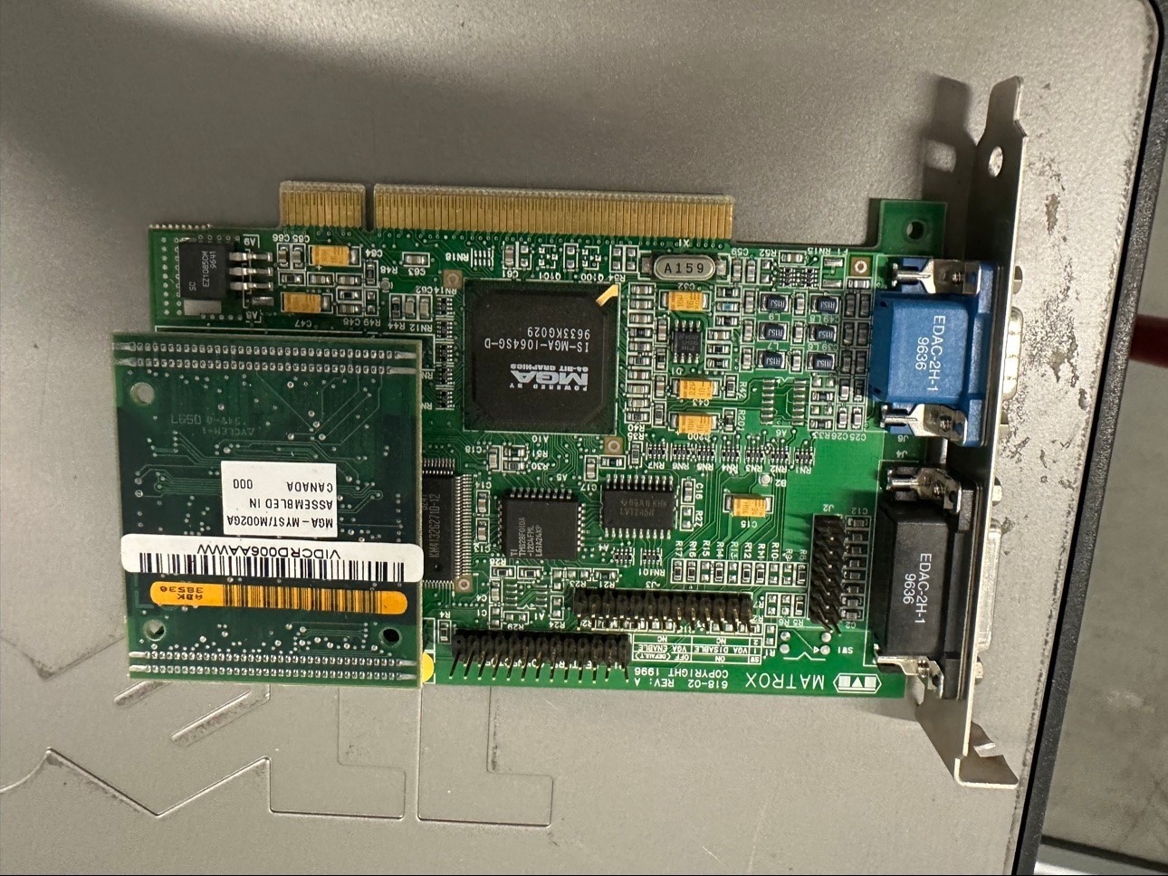 Matrox Mystique 2MB PCI Video Card MGA-1064SG MGA-MYST/2 VGA Tested Working