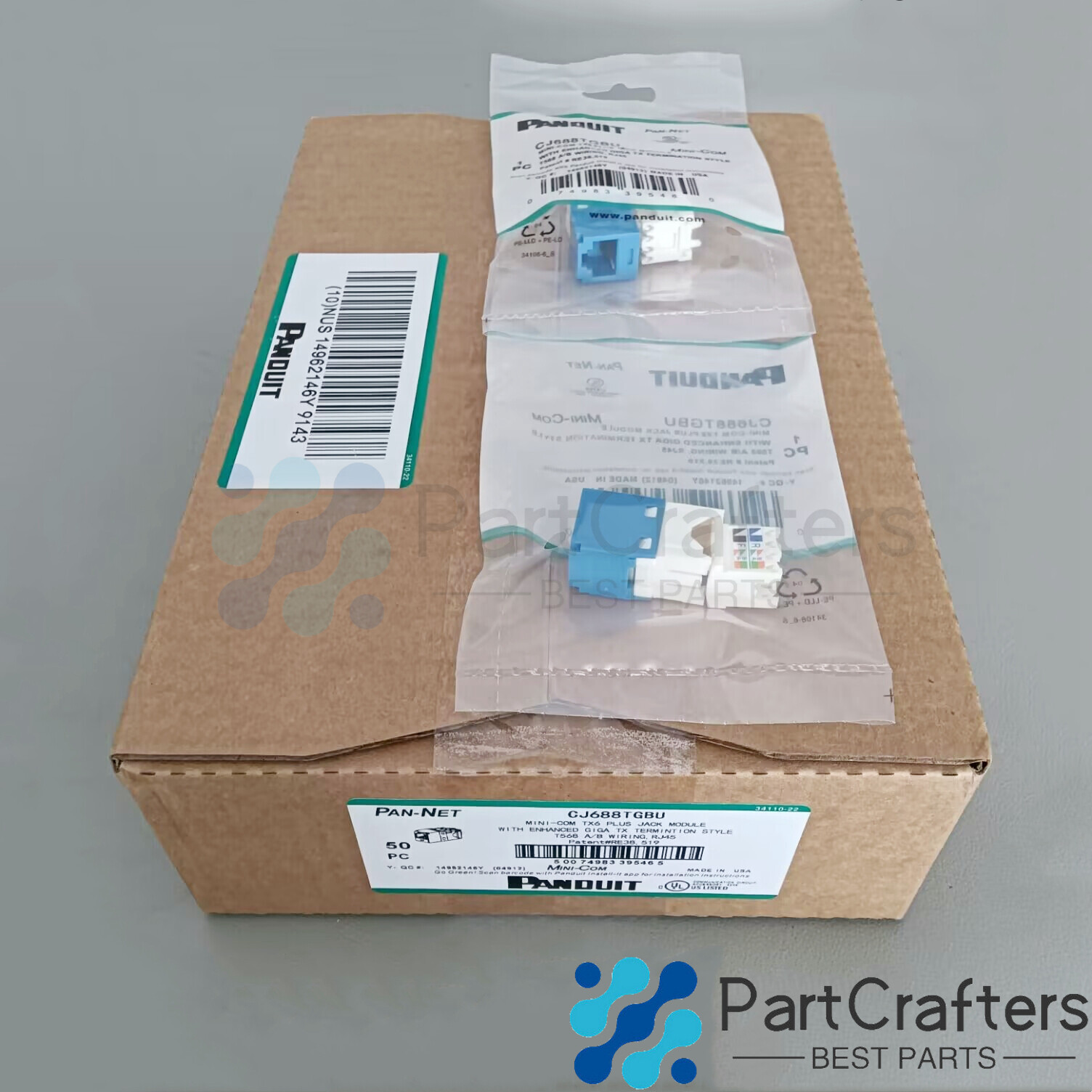Fits Panduit Giga TX Cat6 jack blue CJ688TGBU BOX OF 50. ！