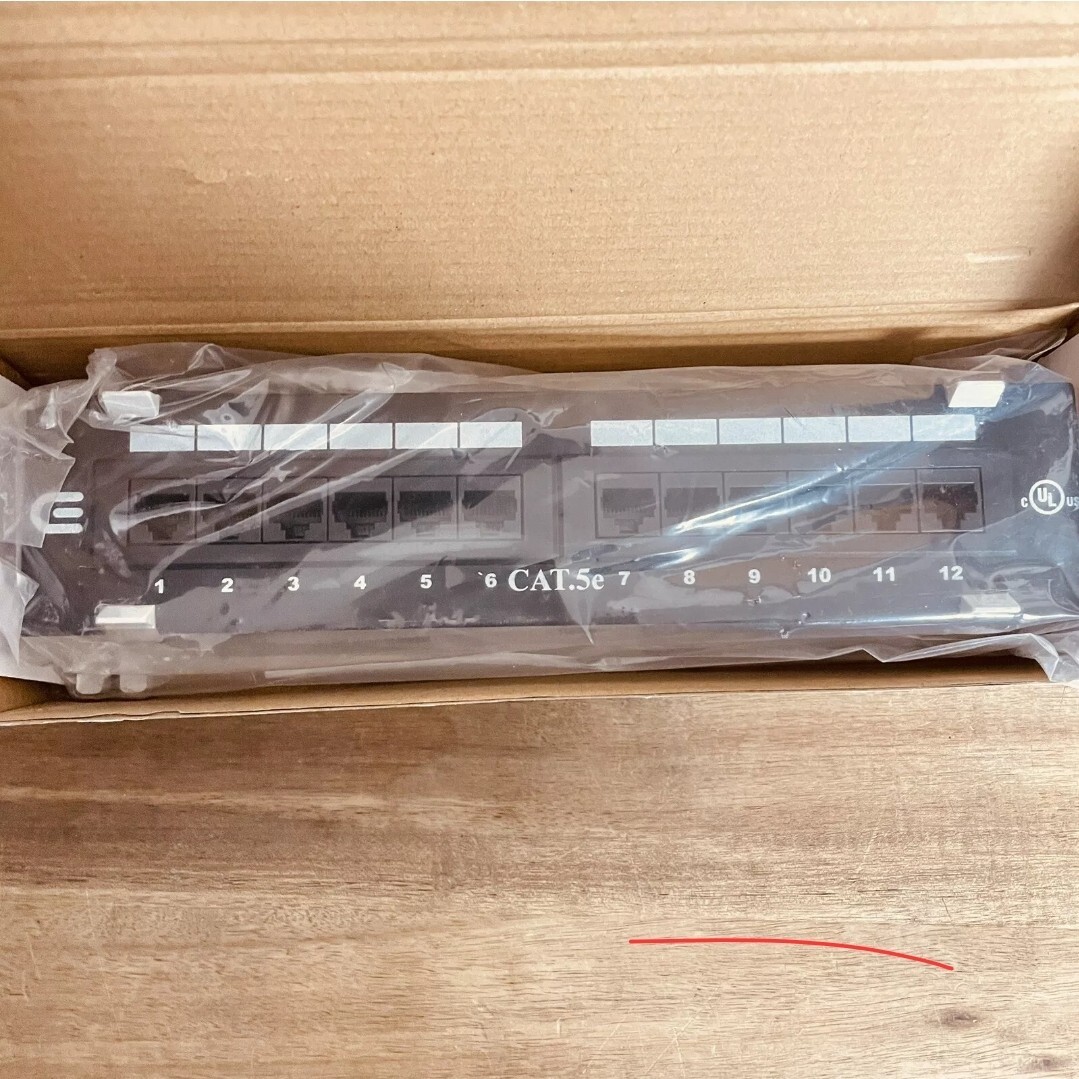 Cat 5e Mini 12-Port Patch Panel with 89D Mounting Bracket by COMMERCIAL ELECTRIC