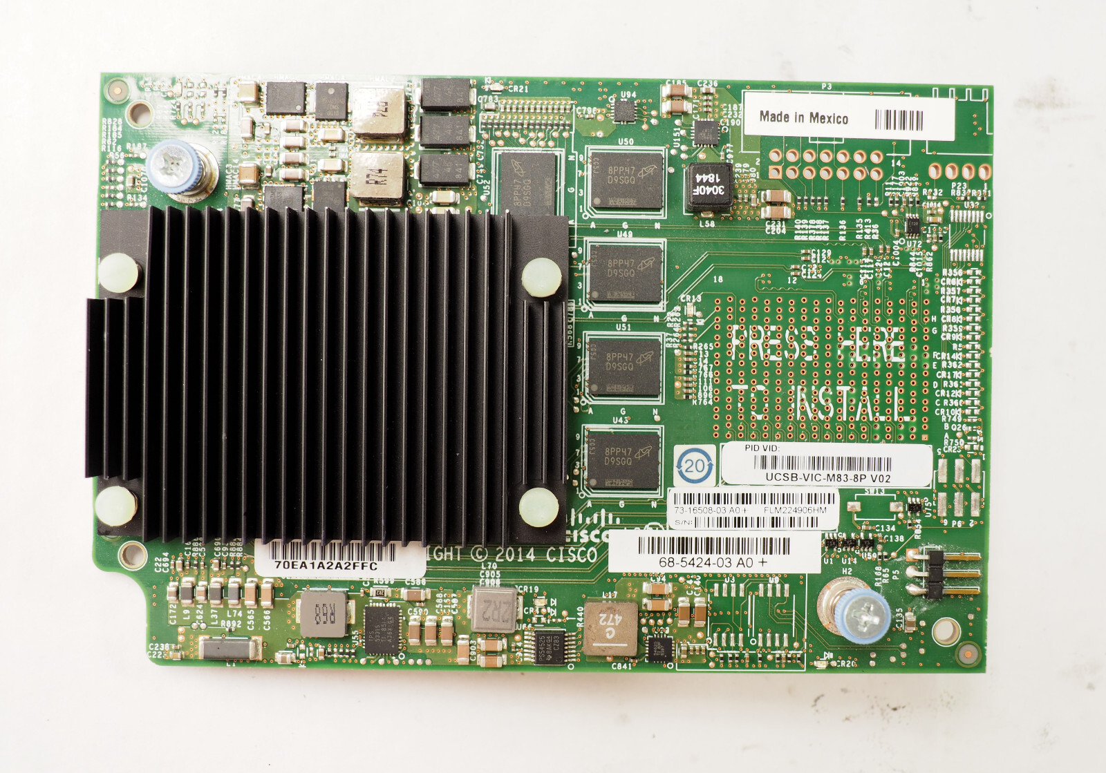 Lot of 2 CISCO UCSB-VIC-M83-8P 73-16508-03 2-PORT 40GB FCOE  ADAPTER CARD