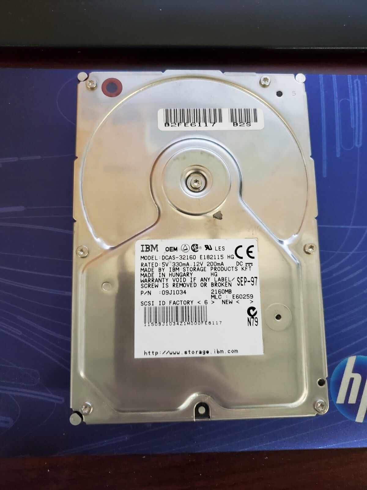 Tested Working IBM SCSI Hard drive HDD DCAS-32160 09J1036 2GB 2160MB 68 pin #69