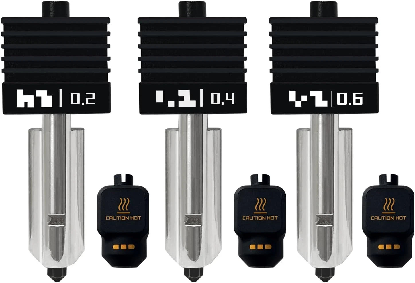 3 Pack P2S Hotend 0.2MM 0.4MM 0.6MM Nozzle for P2S/X2D/H2S/H2D/H2C/A1/A1 Mini Ho