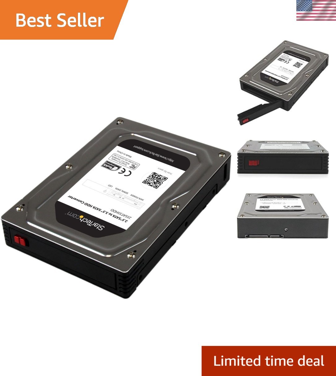 StarTech 2.5in to 3.5in SATA HDD/SSD Enclosure, 12.5mm 25SAT35HDD