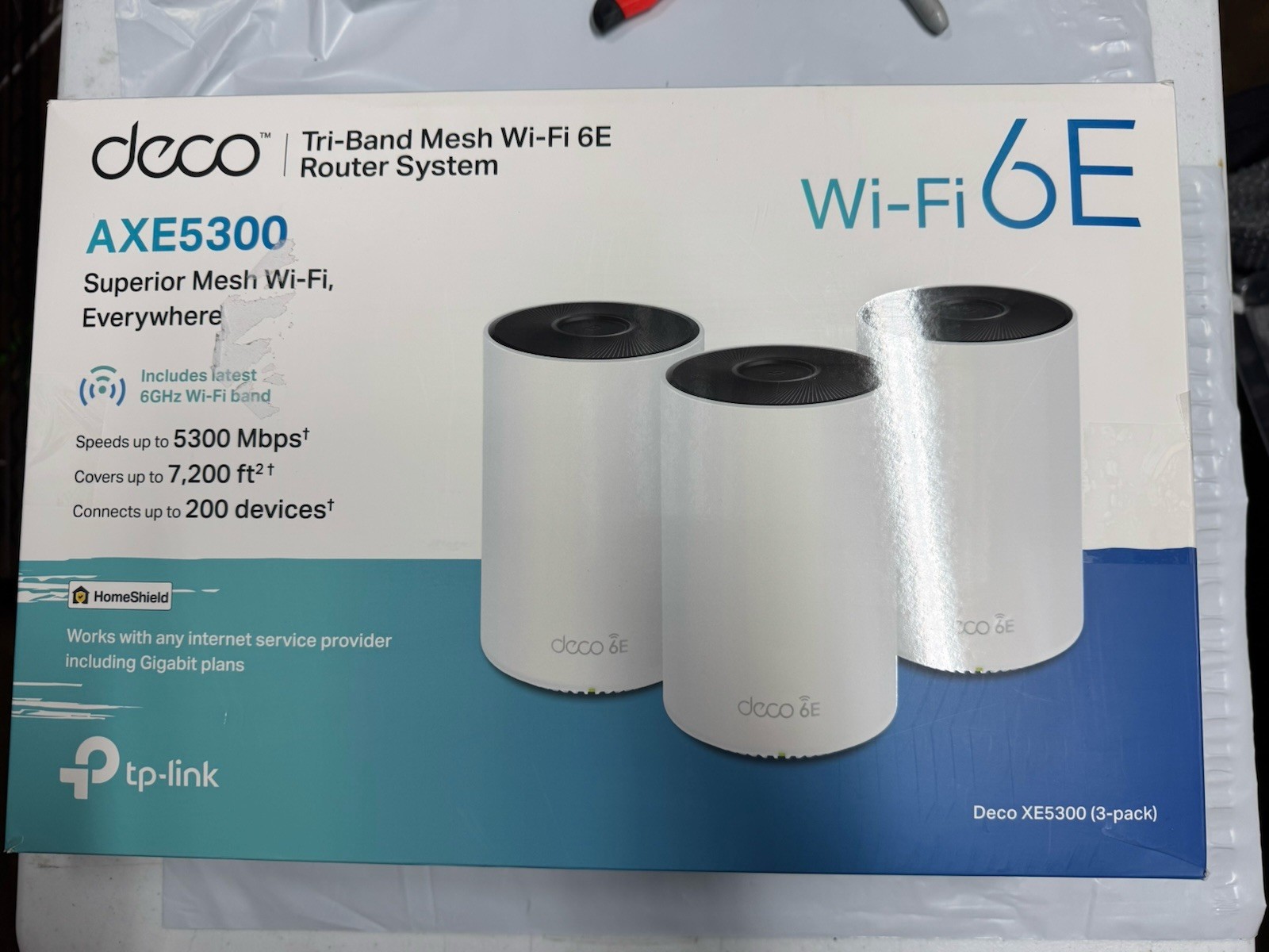 TP-Link Deco XE5300 AXE5300 WiFi 6E Tri-Band Mesh WiFi System 3-Pack