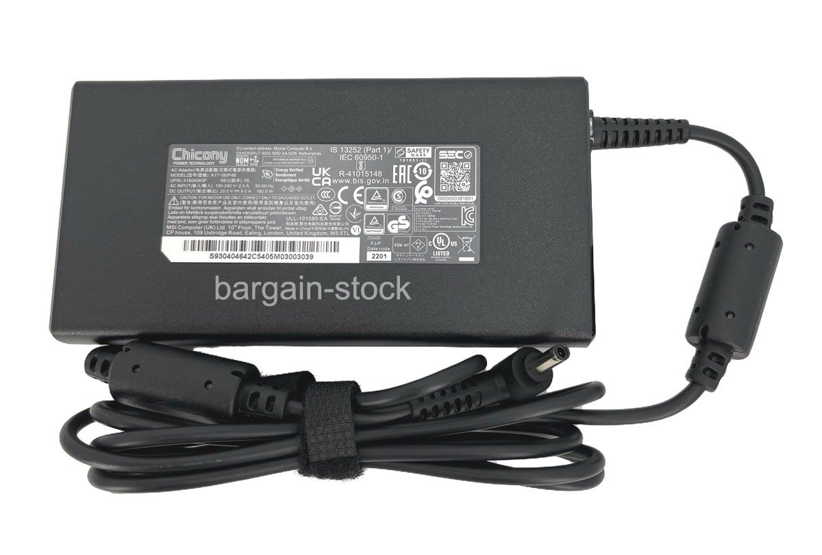 Genuine Chicony 180W AC Adapter Charger For MSI Crosshair 17 A11UEK-066 20V 9A
