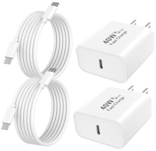 [Apple MFi Certified] iPhone 17 Charger Fast Charging, 40W USB C Charger White