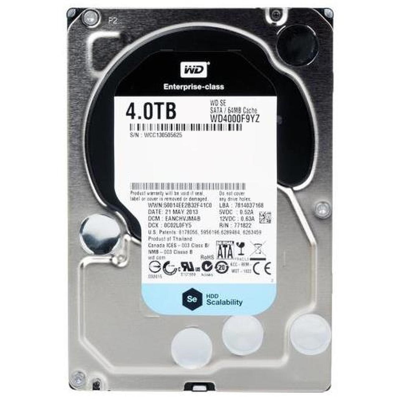 WD Gold 3.5" 4TB Datacenter Hard Disk Drive SATA 6Gb/s 7200rpm 64MB WD4000F9YZ