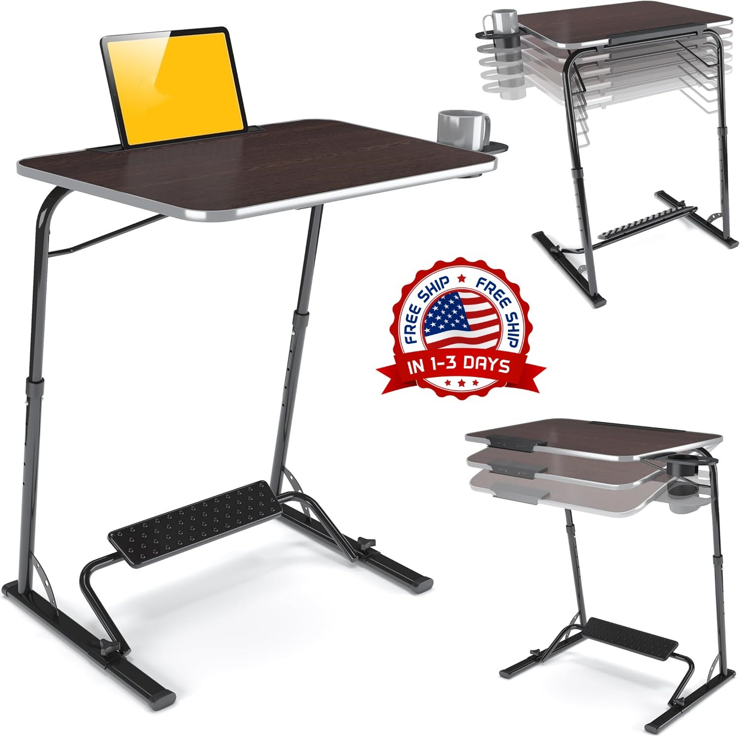 Mesa De Lectura Plegable Con bandeja De Cama Portátil Para Ordenador Portátil US