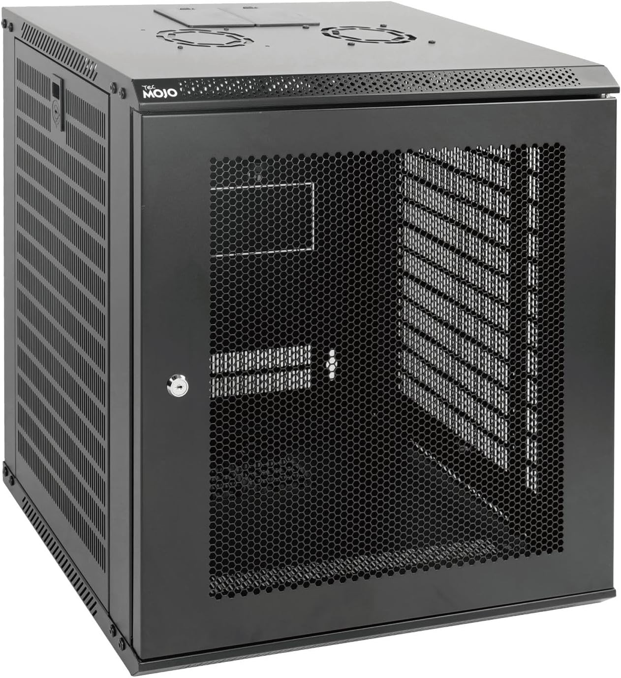 12U Wall Mount Rack Network Cabinet for 19” IT Equipment,With Lockable Mesh Door