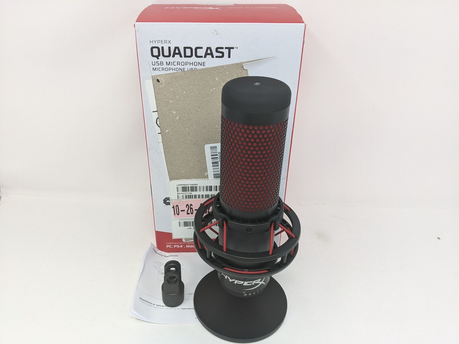HyperX QuadCast USB Condenser Gaming Microphone, for PC, PS4, PS5 (A5)