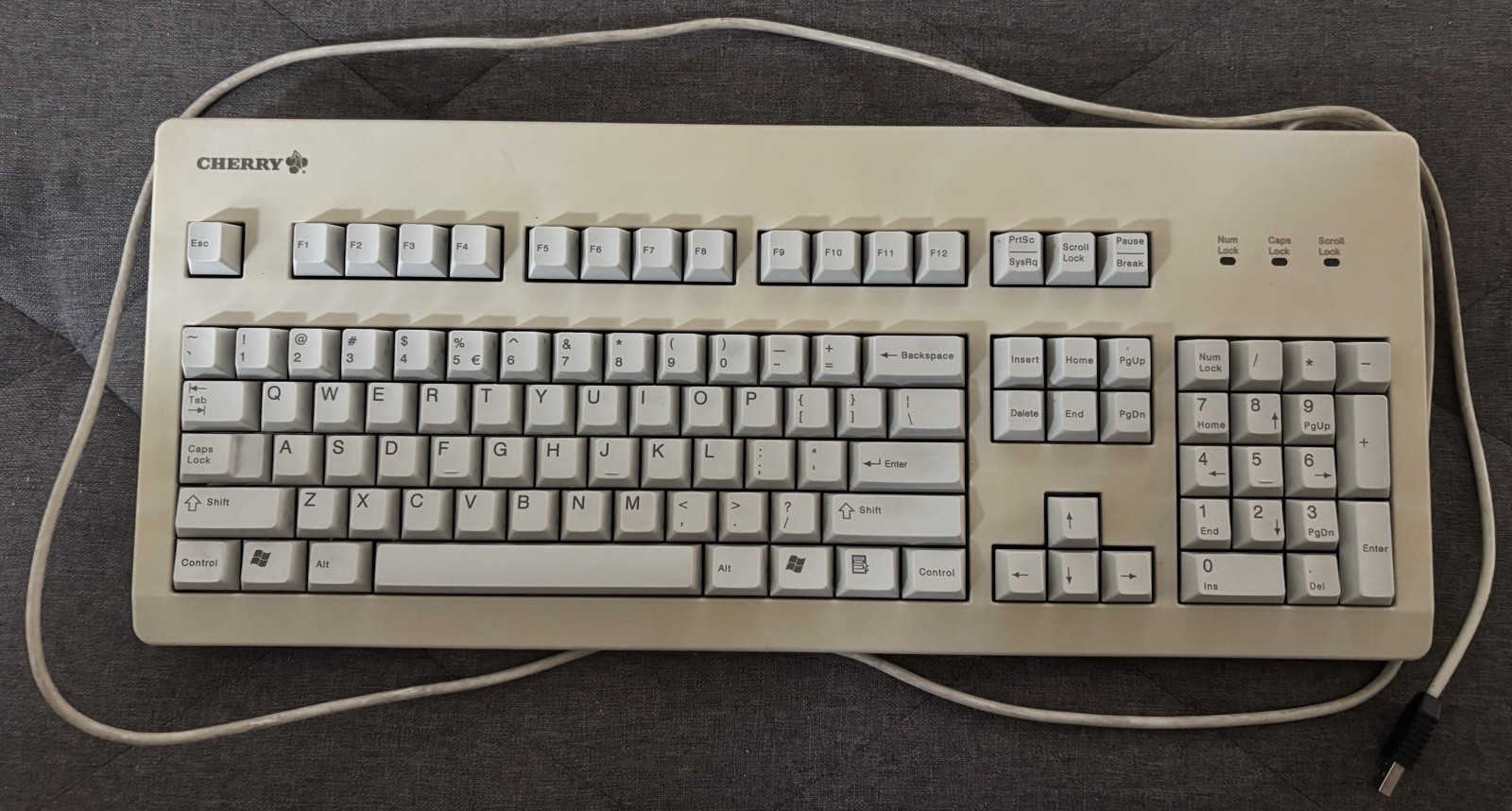 German Cherry MY3000 MY 3000 G81-3000 USB Keyboard Tested Works White