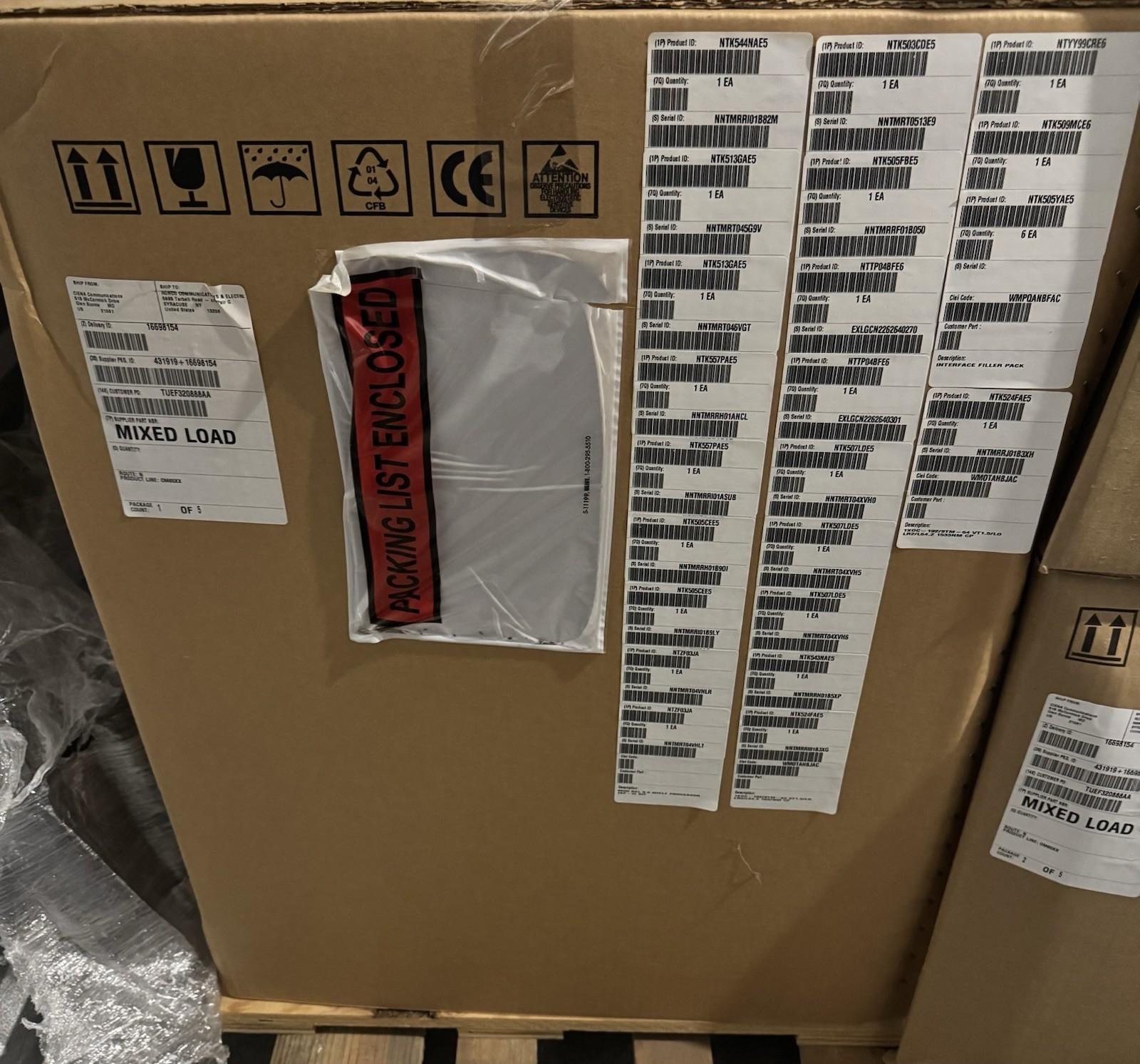 NEW Ciena 6500 17-Slot Chassis NTK503CDE5 NTK524FAE5 SCMD4 OC-192 - LOADED