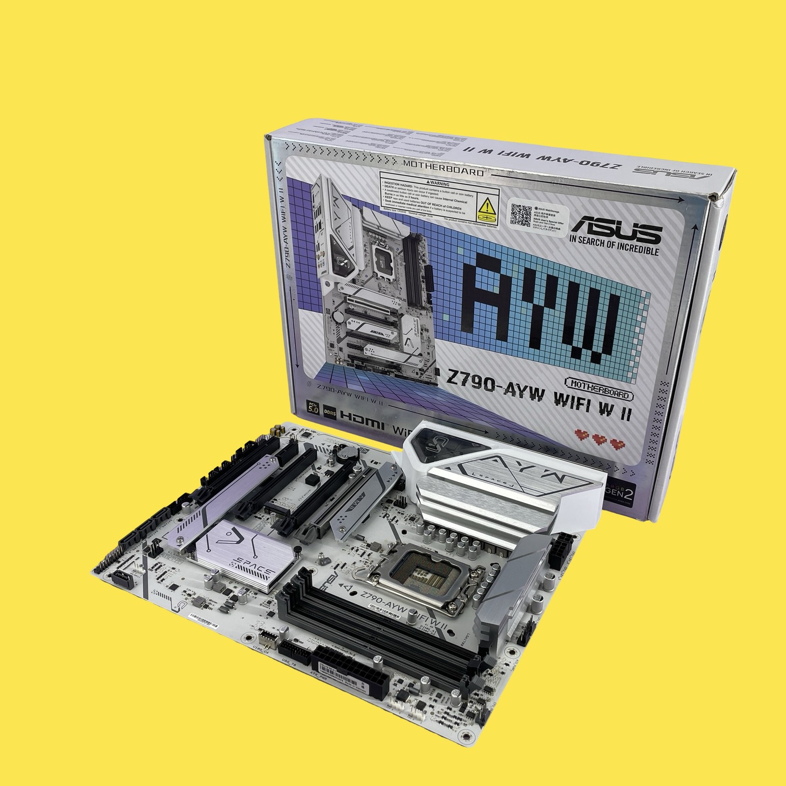 FOR PARTS ASUS Z790-AYW WiFi W II Z790 DDR5 ATX Motherboard