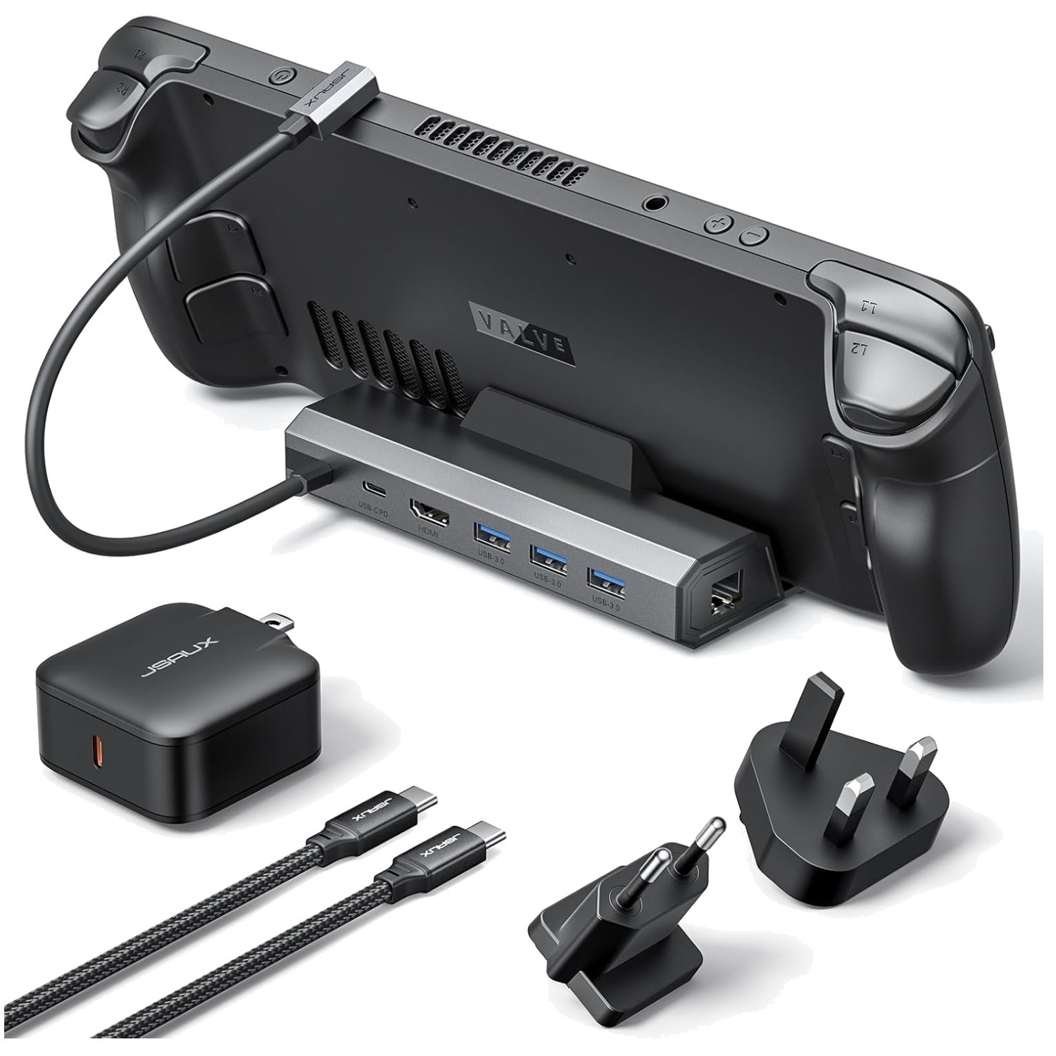 Enhanced 6-in-1 Docking Station for Steam Deck/ROG Ally X