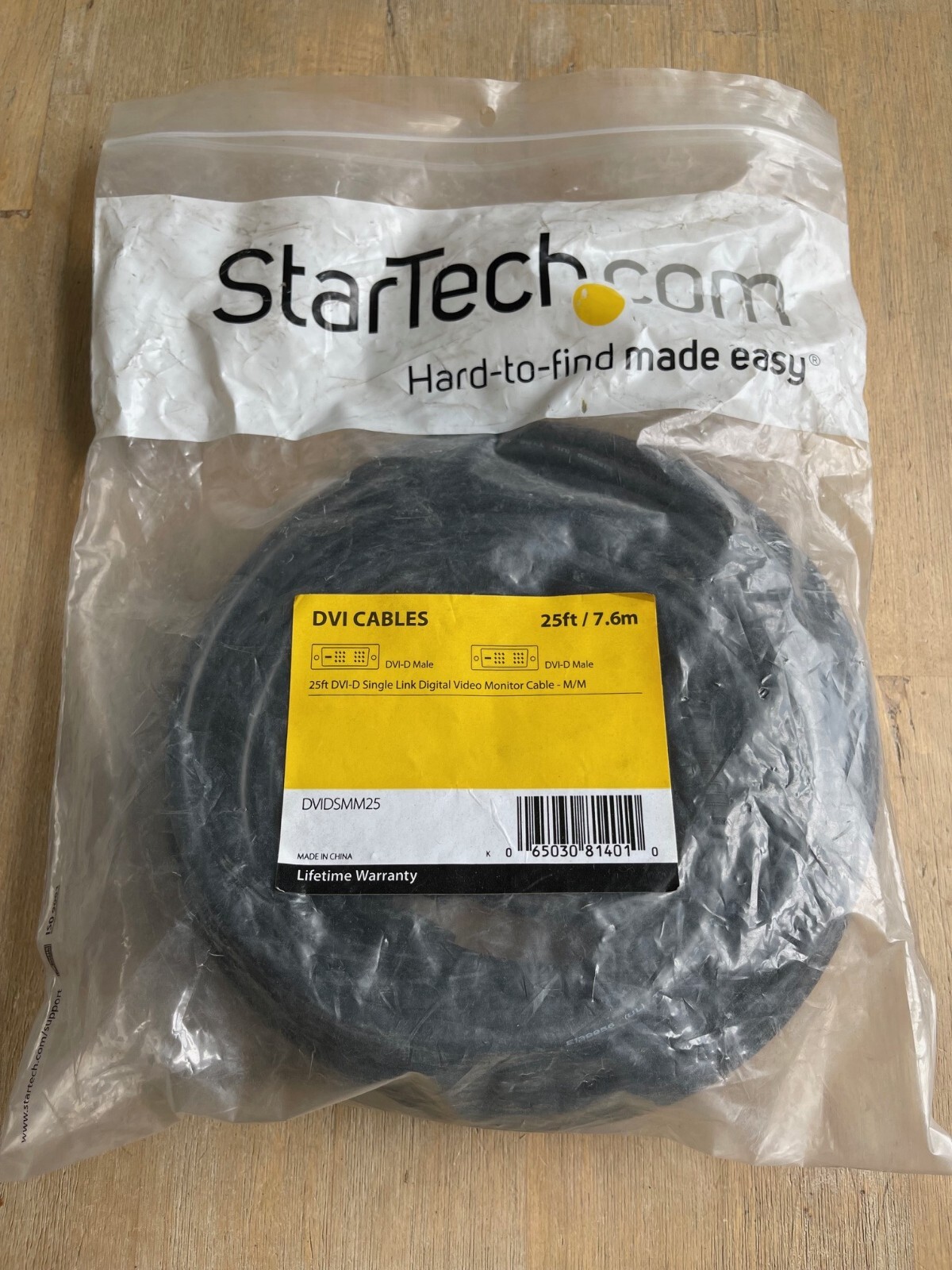 STARTECH DVIDSMM25 DVI-D SINGLE LINK DIGITAL VIDEO MONITOR CABLE M/M 25' NEW