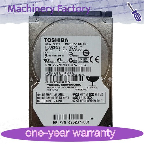 Toshiba HDD2F22 500GB Internal 7200RPM 2.5" (MK5061GSYN) HDD Hard Disk Drive