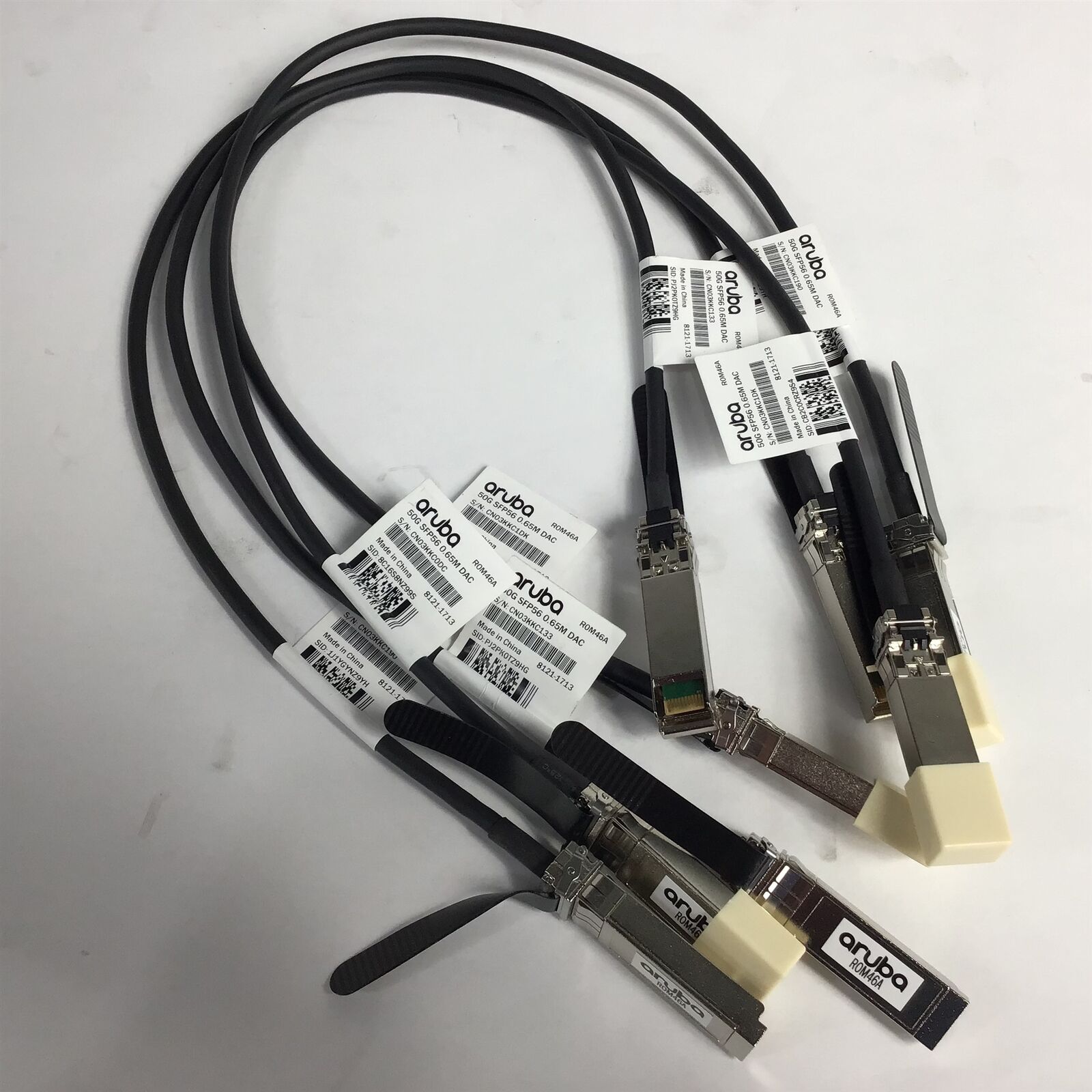Lot of 4 Aruba R0M46A 50G SFP56 to SFP56 .65M DAC Direct Attach Cable 8121-1713
