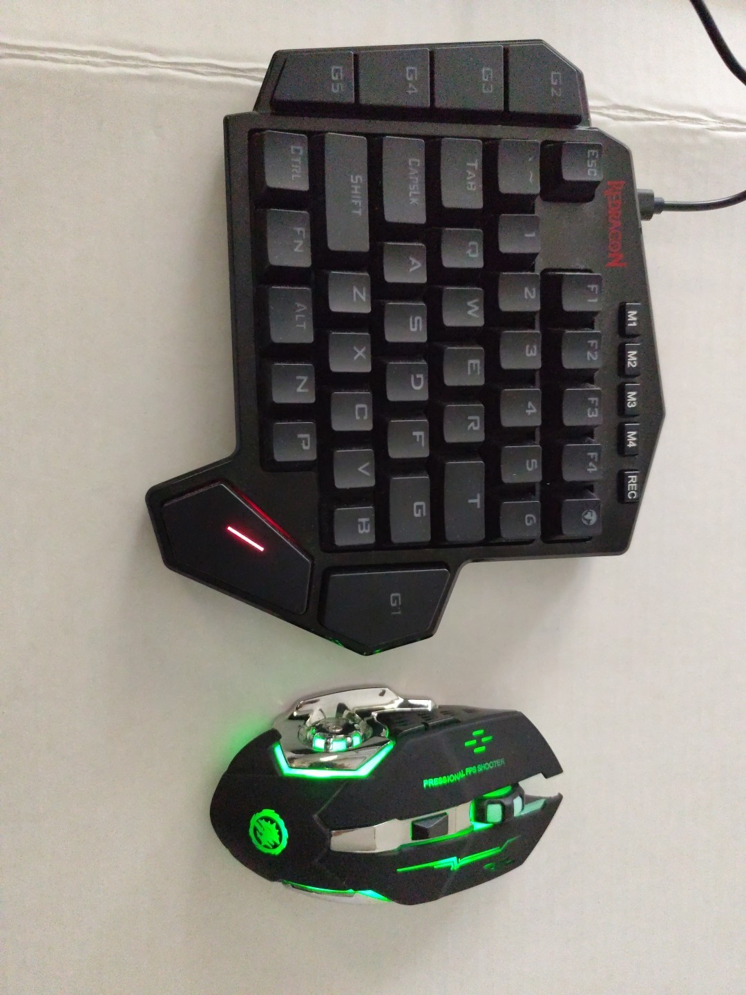 Redragon K585 DITI One Handed RGB Clicky Mechanical Gaming Keyboard + Mouse ASIS