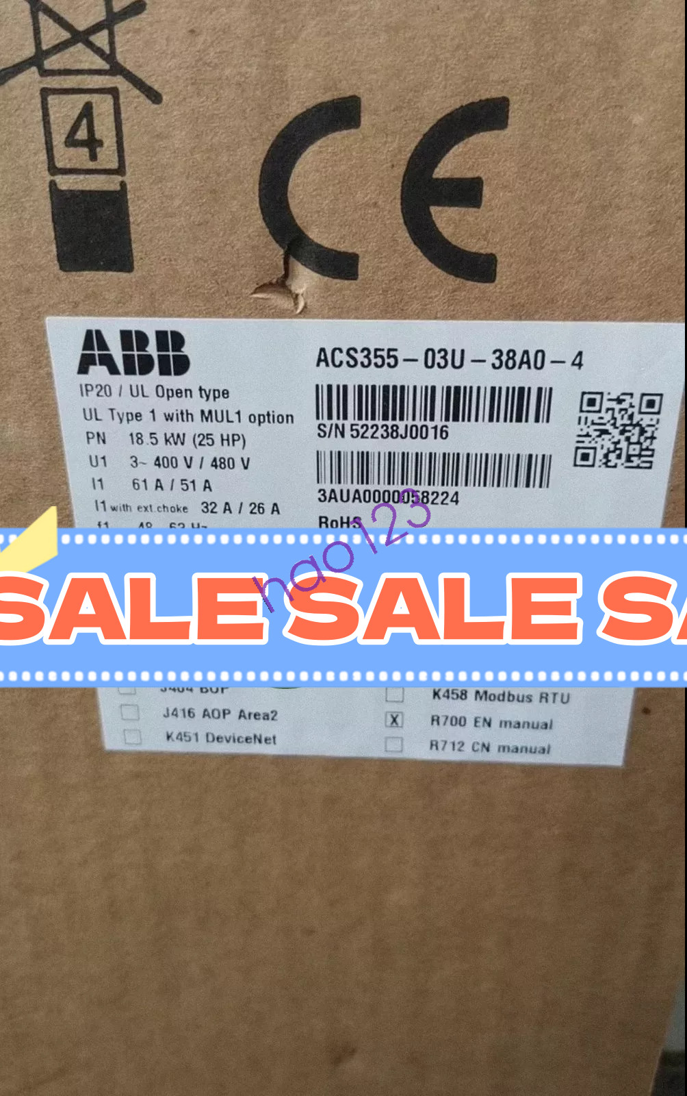 ACS355-03U-38A0-4 Frequency Converter New ACS355-03U-38A0-4 DHL/FedEx