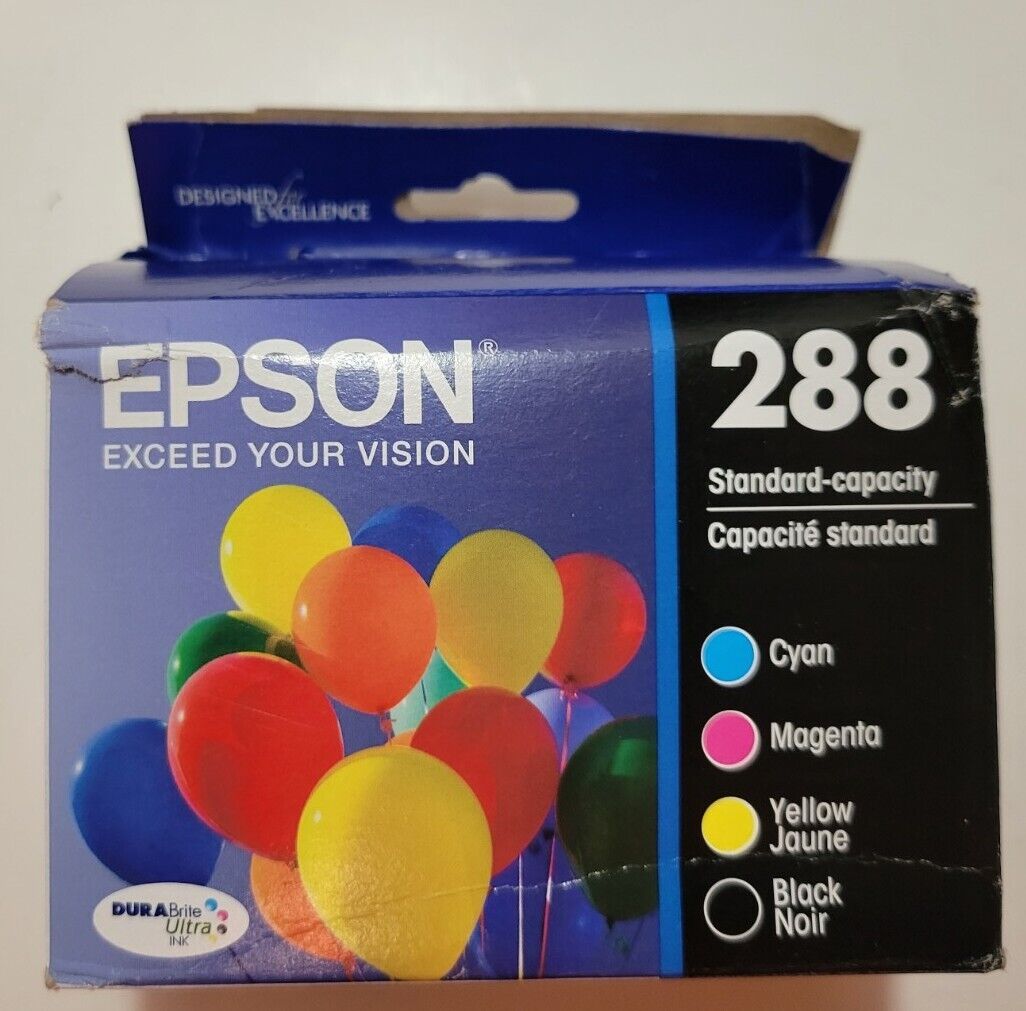 Genuine Epson 288 Black Cyan Magenta Yellow Color Ink Cartridges Exp 02/2025