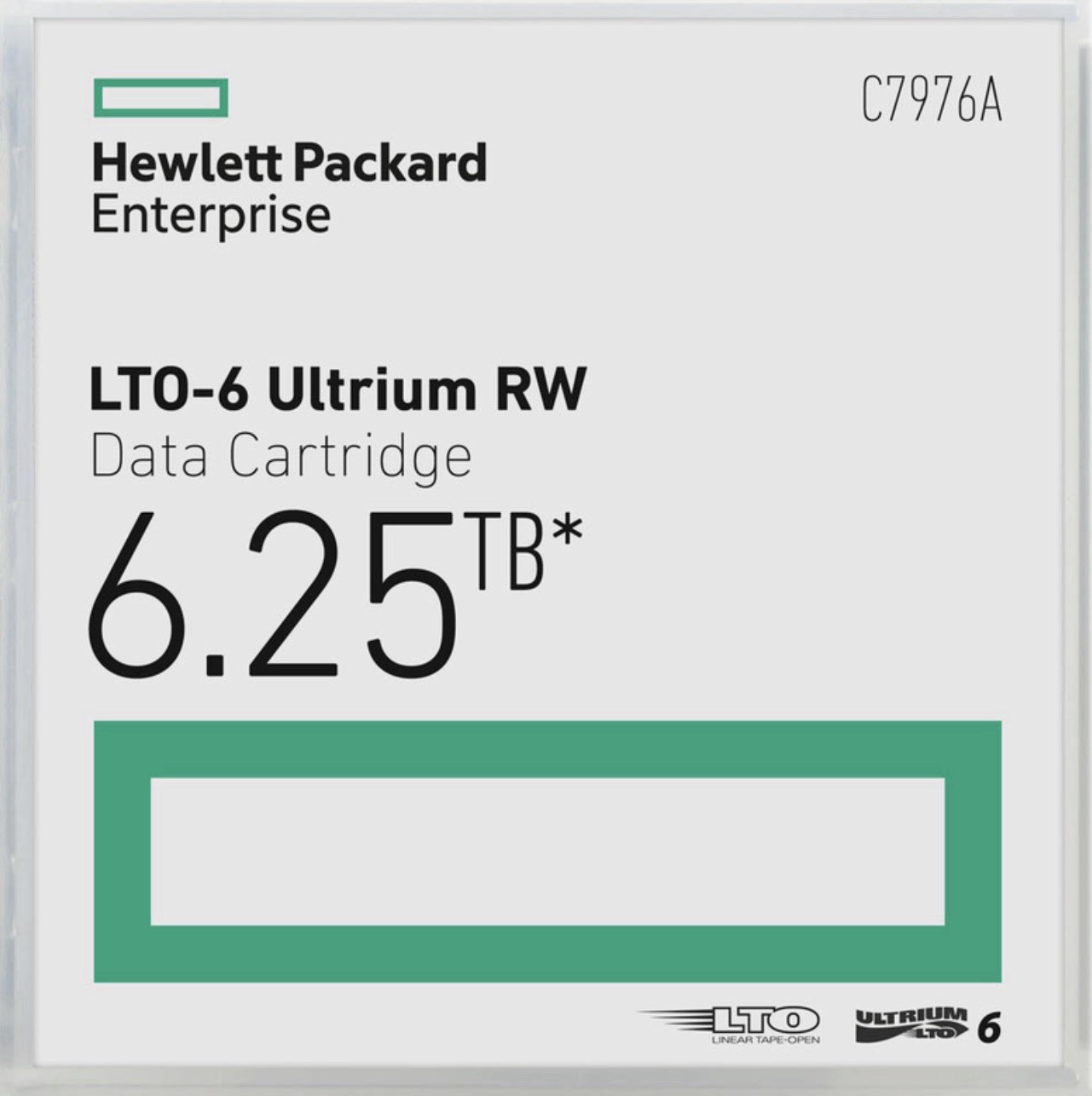 HPE LTO-6 Ultrium RW 6.25TB Data Cartridge C7976A New