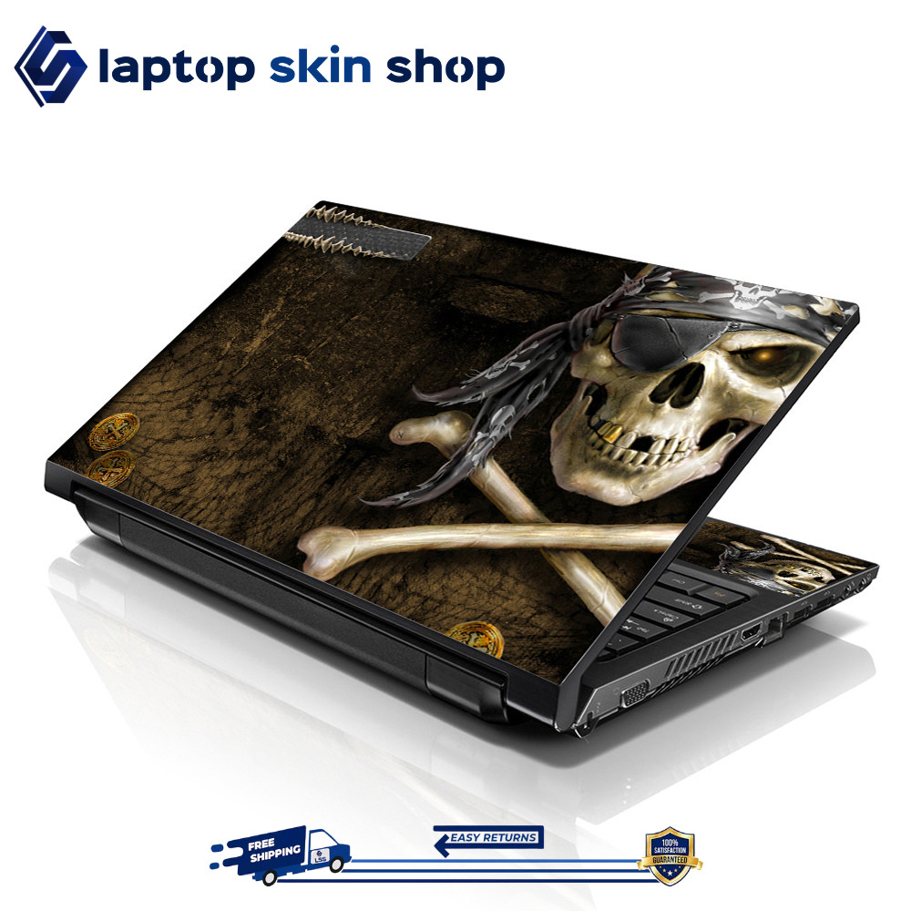 Laptop Skin Sticker Decal Cover for Notebook Apple Acer Pirate Skull 13-16 inch