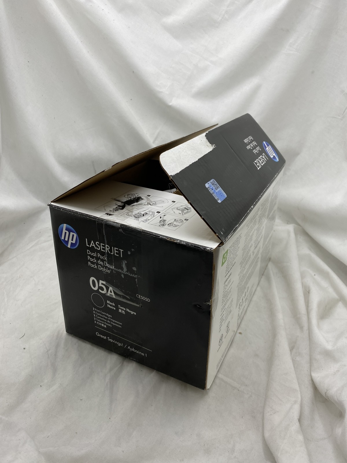 CE505D OEM HP Black Toner Dual Pack. Open Box