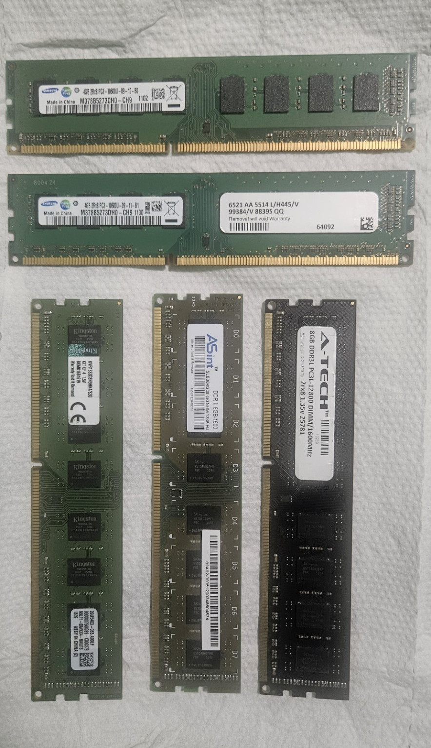 Mixed DDR3 and DDR3L RAM - Samsung, ASint, A-TECH, Kingston They all work 100%