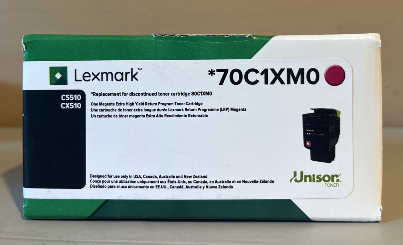 Genuine Lexmark 70C1XM0 Magenta Toner CS510 Cx510 VERY New Sealed Boxes