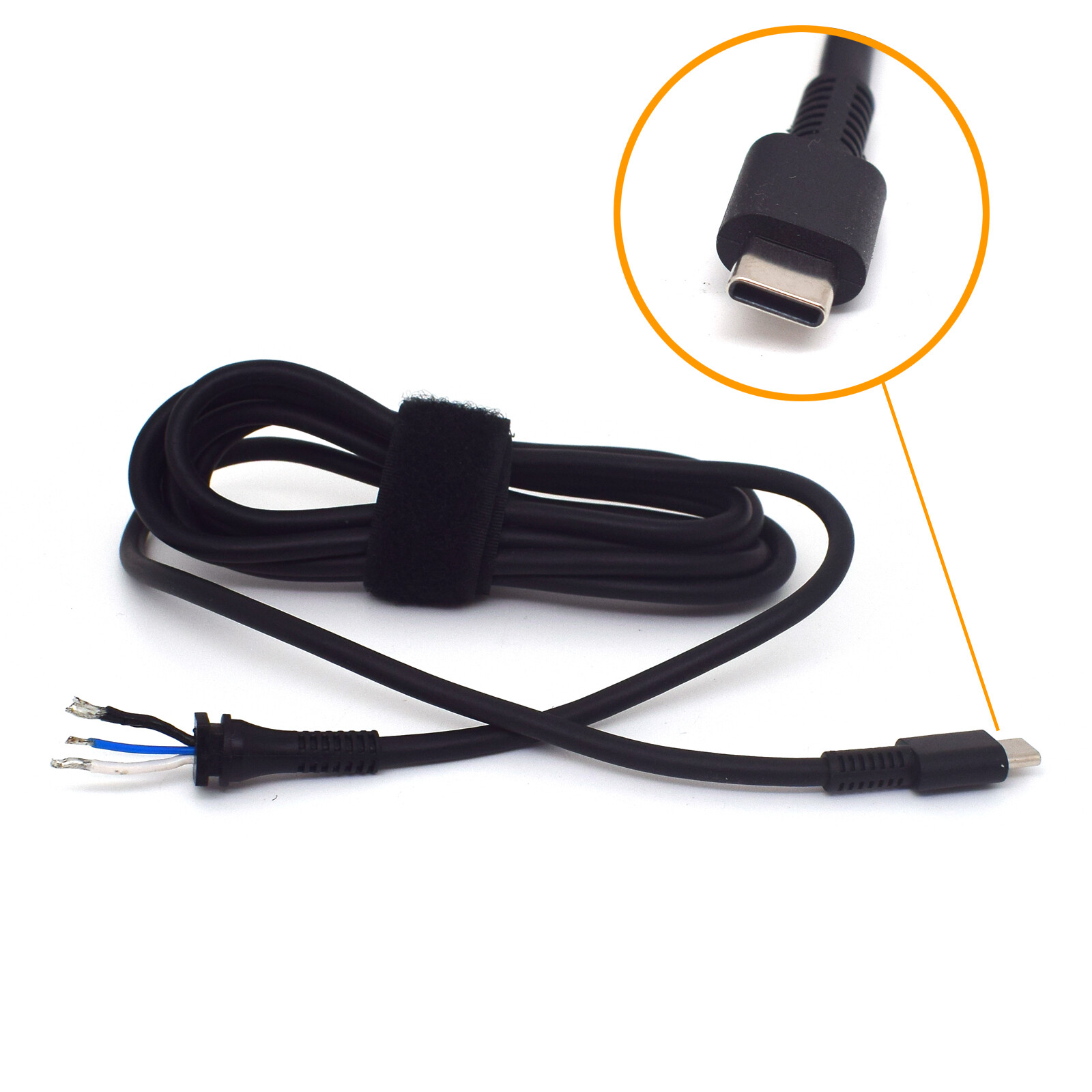 20pcs 1.8M/6ft Universal USB C Type C 3 wires Data Charger Pigtail Cord Cable