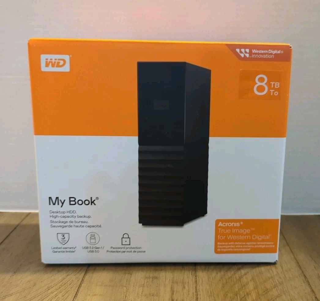 WD Western Digital - 8TB External Hard Drive, My Book HDD - WDBBGB0080HBK-NEW