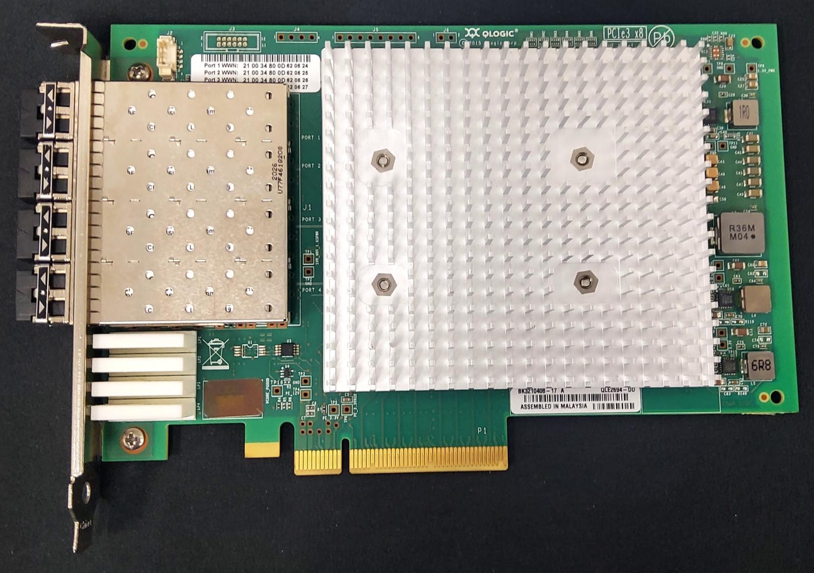 Dell HCWVX QLogic QLE2694-DD 16Gb/s Quad-Port Fibre Channel (HBA) w/ 4x 16GB SFP
