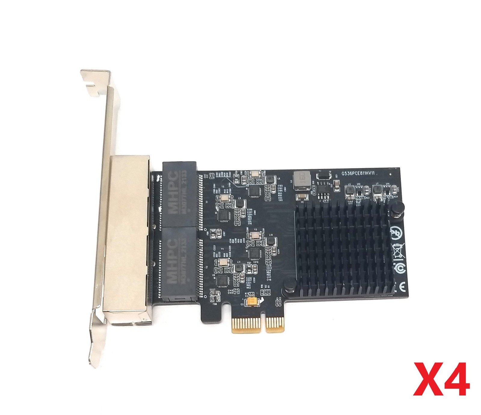 Lot of 4 Syba SI-PEX24042 4-Port Gigabit Ethernet PCIe x1 NIC Network Cards