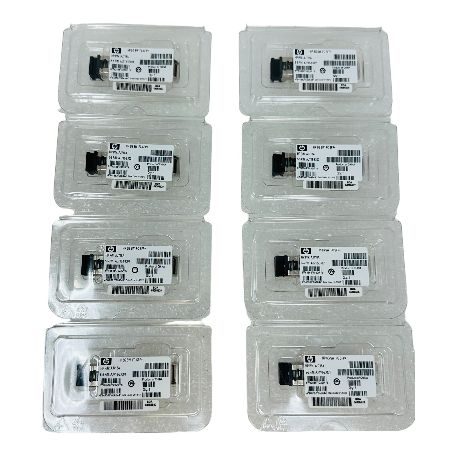 HP P/N AJ718A HP 8G FC SFP+ TRANCEIVER NEW/UNUSED SURPLUS QTY 8pcs