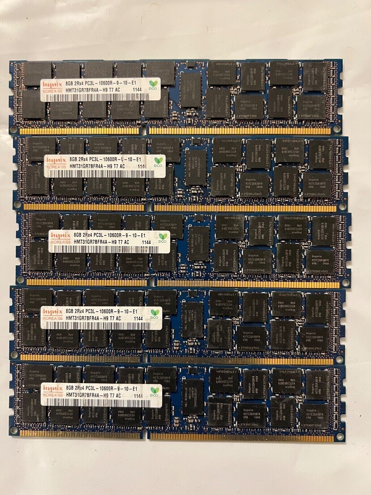 Lot of 5x Hynix 8GB PC3L-10600R 1333MHz ECC Memory HMT31GR7BFR4A-H9